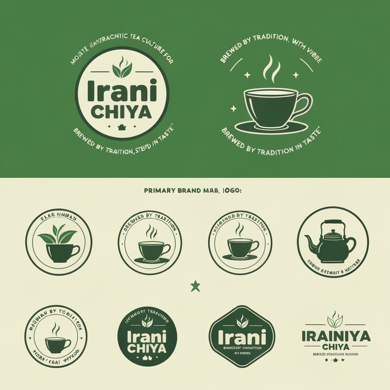 “Create a modern, eye-catching logo for a café brand called Irani Chiya. The logo should strongly represent authentic tea culture with bold tea vibes. Include the slogan: ‘BREWED BY TRADITION, STEEPED IN TASTE’.
Use a clean, minimal yet premium design style. Incorporate elements like a steaming tea cup, tea leaves, or a traditional Irani tea kettle, but keep the design modern, iconic, and brandable.
Primary brand colors must be: Green #0D8140 and Yellow #FFF200 — use them prominently for contrast, vibrance, and recognition.
Typography should be bold, slightly vintage, and highly readable to match Irani chai heritage. The overall logo should feel warm, inviting, and memorable.
Generate variations including emblem style, icon-focused, badge-style, and wordmark versions with the slogan.” make best as you can possible