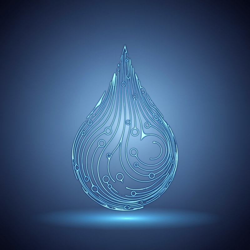 Concept: A droplet whose outline subtly morphs into neural wave patterns or synapse curves, showing AI learning from every drop.
Mood: Intelligent evolution, futuristic learning.
Colors: Blue–violet neural glow with metallic depth.