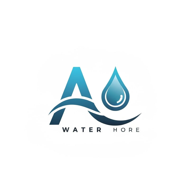 Typography-focused logo using wide, clean, futuristic lettering. The crossbar of “A” slightly lowered and shaped as a water wave. The “O” replaced with a solid droplet outline filled with gradient glow. Monotone vector finish ideal for branding.