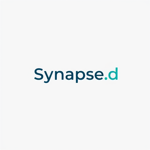 Professional logo design. Logo for Synapse.d. Primary colors: Deep Teal (`#2A6478`) and Cool Grey (`#4A4A4A`). Accent color for the '.d' and a spark element: Muted Gold (`#D4A05E`). Ensure good contrast for light and dark backgrounds.Utilize the following style goals:- **Primary Style:** Minimalist, Flat Design, Modern, Abstract, Geometric.- **Secondary Style Elements (Subtle):** Organic shapes (if not too complex), Line Art.- **Overall Feel:** Intelligent, credible, approachable, human, warm, intriguing, inviting, trustworthy, subtle, clean.The design should appeal to adults in social settings who are open-minded and tech-savvy but appreciate authenticity. Avoid overly playful or corporate aesthetics.Create a Stylized question mark logo. The dot of the question mark is a prominent lowercase 'd'. Incorporate subtle, clean data-like lines or nodes in the curve. Curious, modern.