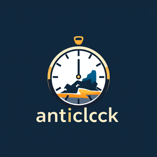 Professional logo design. create a logo on the name 'anticlock travels' with a clock and something related to travels
