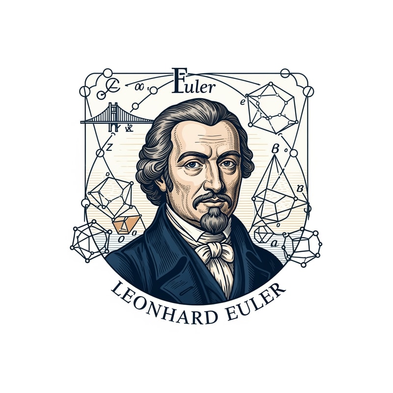 a pictorial logo of Leonhard Euler