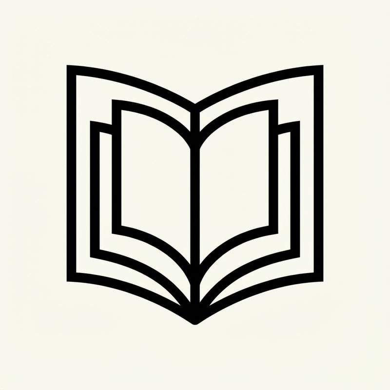Match the style of the reference image and create: A modern and minimal book logo