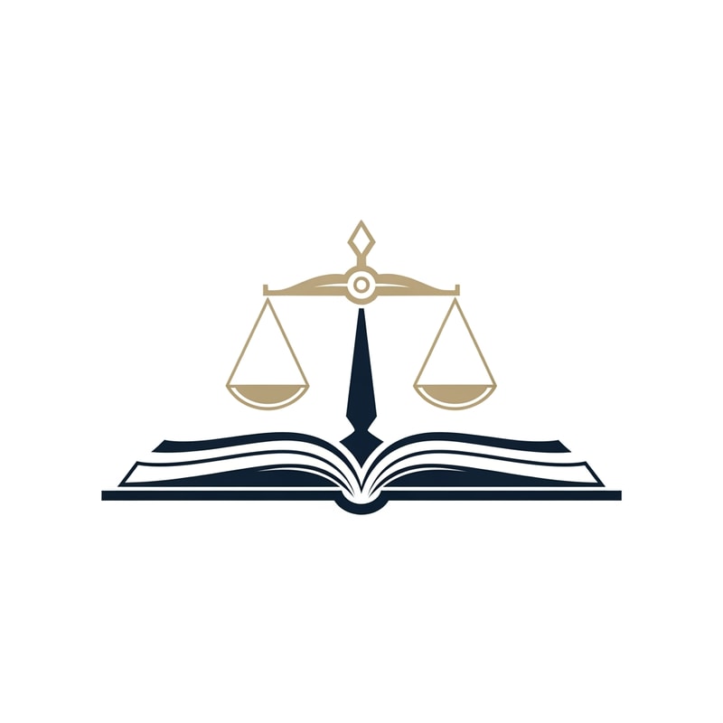 لوگو مینیمال و جذاب باشه ترکیبی از کتاب و ترازوی حقوق