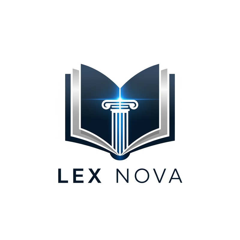 A modern law book logo