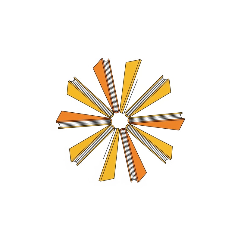 . یه لوگو طراحی کن. چند کتاب مثل اشعه خورشید باشن و وکتور و مینیمال