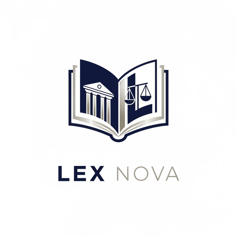 A modern law book logo