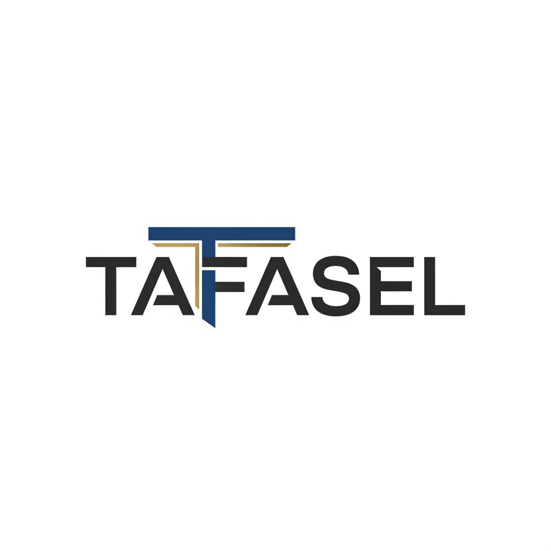 Design a modern, minimalist wordmark logo for a general contracting company named “TAFASEL”.

The logo must be text-based only, using the word TAFASEL as the full logo.
Focus on the first letter “T” by giving it a subtle, clever modification that reflects construction or engineering (e.g., structural balance, beam alignment, modular connection, or architectural form), without making it complex or decorative.
The “T” should feel integrated, strong, and slightly distinctive, but still clean and professional.

Style & Direction:

Minimalist, corporate, high-end
Clean geometry, sharp edges, precise spacing
Inspired by engineering, structure, and stability
No icons, no symbols, no extra graphics — only typography

Colors:

Use deep, rich tones (not light colors) such as:
Dark navy
Charcoal black
Deep steel blue
Subtle metallic gold accent (optional, very minimal)
Avoid bright or washed-out colors

Background:

Pure white background only

Typography:

Custom sans-serif or geometric font
Balanced letter spacing
Slight bold weight to reflect strength and reliability

Output:

Centered composition
High resolution
Flat design (no mockups, no shadows, no textures)
Clean vector-style appearance