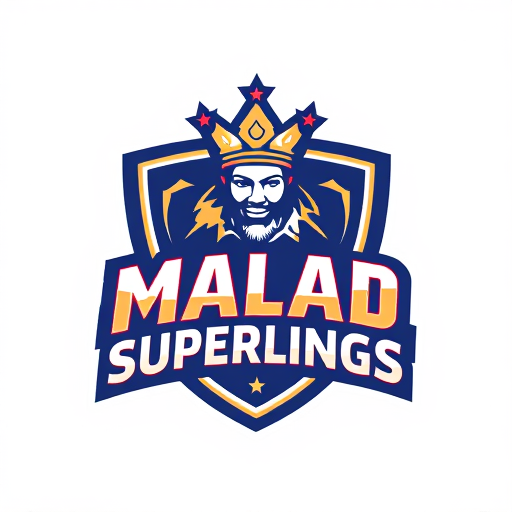 Professional logo design. generate a cricket logo for team MALAD SUPERKINGS