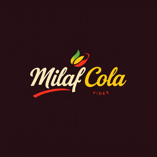 Professional logo design. Milaf Cola logo modern design with curve stylish "Great Vibes" font