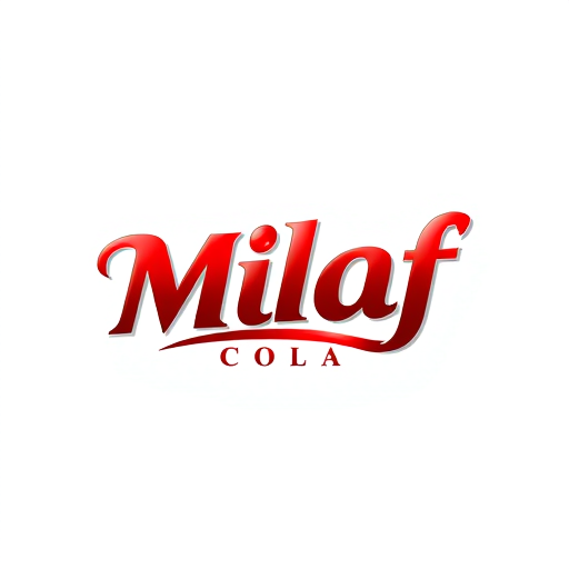 Professional logo design. Letterform logo for a refreshing beverage company named "Milaf Cola": a sleek, modern design featuring a stylized "Milaf Cola" that flows into a subtle curve, suggesting effervescence. Color palette: deep cola brown, bright crimson red, and a hint of metallic silver. Typography: The "Milaf Cola" text should use a custom, stylish font with elegant curves and subtle flourishes, feeling both premium and approachable. Design: inspired by art deco elegance and modern minimalism. Visual execution: