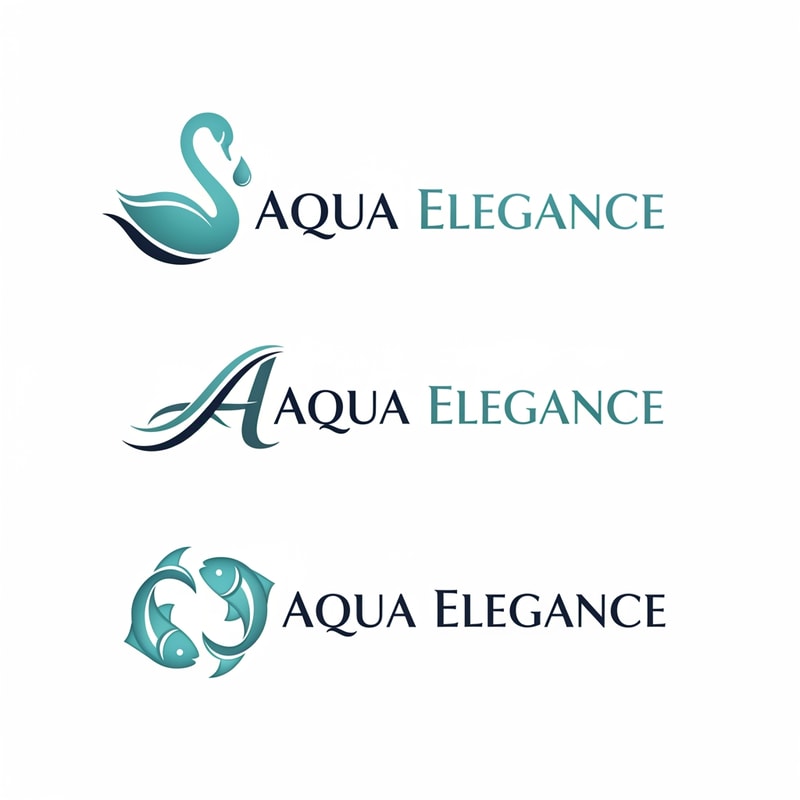 generate aqua elegance png 2 color logo 3 options like a pro designer