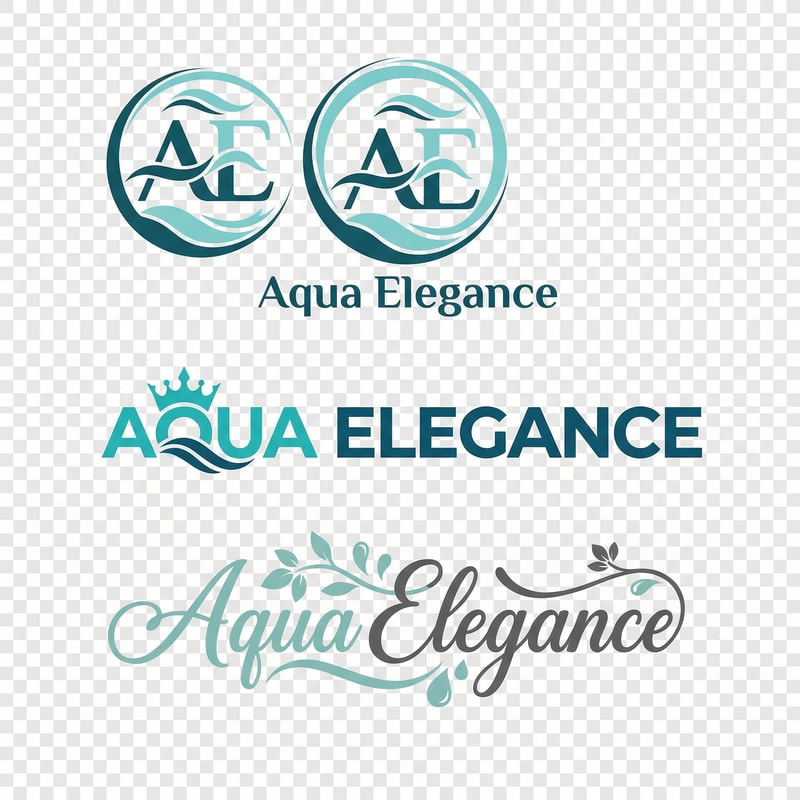 generate aqua elegance png 2 color logo 3 options like a pro designer