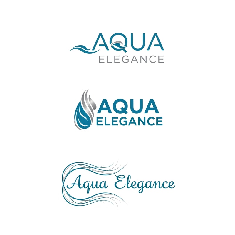 generate aqua elegance png 2 color logo 3 options like a pro designer