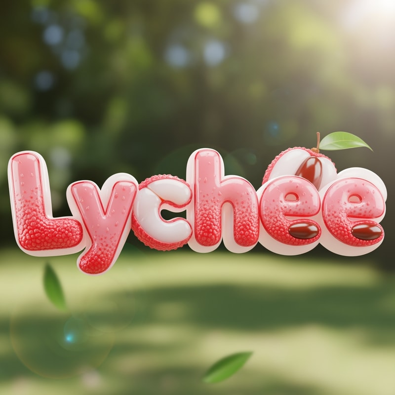 Lychee Flavored text style 3d