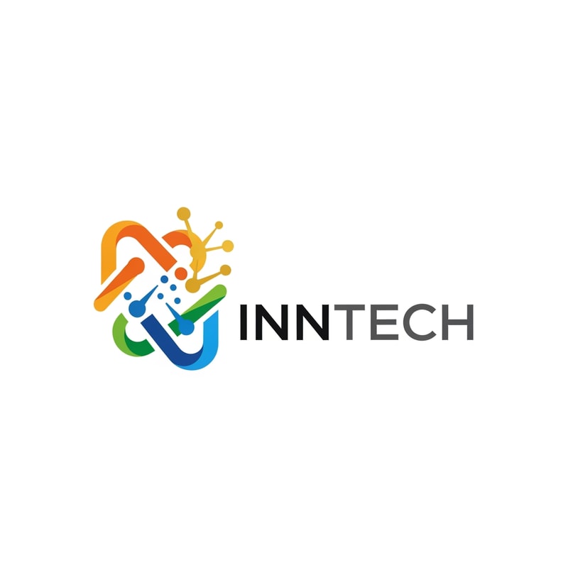 https://www.inntech.co.in/ This is a software-selling company. I want a logo for this company 

Name: INNTECH
Color code: Orange. Blue, Green, and Gold colours.