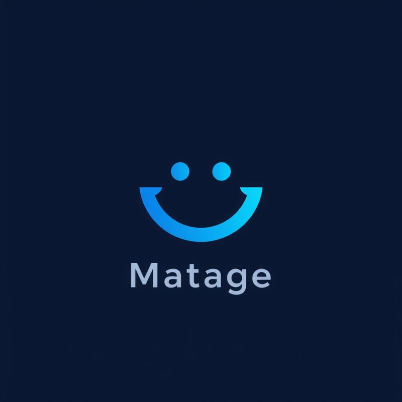 make a logo with dark blue and light blue smily face on it 