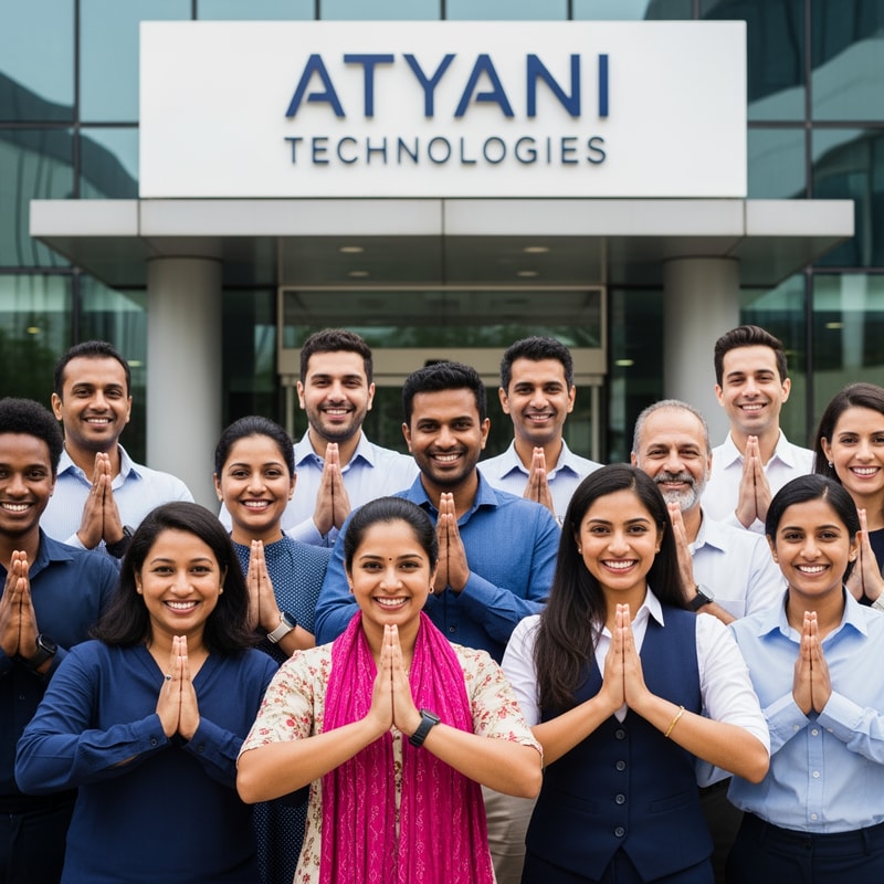 esme a likha hua nhi aana chaiye or jo haayth h bvo real hona chaioye  or logo me haath jode hue hone chaaiye Atyani Technologies ior ye comapny ka name h