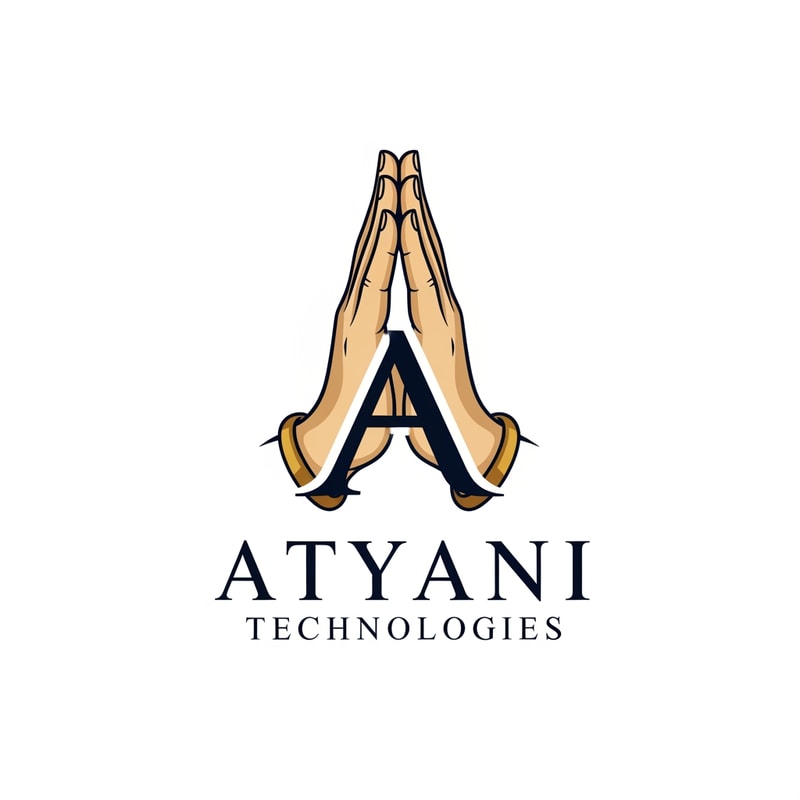 mujhe ek esa logo bna kr do jism ehaath jod rhe ho or us haath jodne me a ka shape ban rha ho kyuki ye conmapny ka naam Atyani Technologies h tho chate hki logo me a ho or ye thoda royalk look chate h tho chate h kji haath bhi jude hue nho