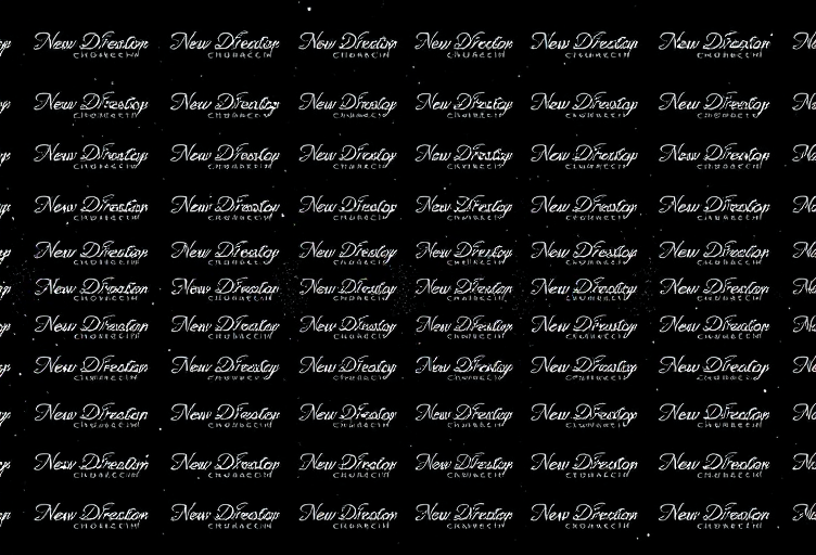 Professional logo design. Design a step-and-repeat backdrop for New Direction Church’s dual celebration: 45th Anniversary & 60th Homecoming.Specifications:Banner size: 16 × 8 feetBackground: Solid blackTypography: Crisp white, elegant and highly legible in photosContent:“New Direction Church”“45th Anniversary”“60th Homecoming”Repeat these phrases in a balanced scatter pattern (not too crowded, not too sparse)Accent: Subtle sparkle effect dusted across the entire backdrop, not just at the edges—must feel classy, not overpoweringFonts: Use timeless serif or refined sans-serif that photographs well; no logo available, so text is the design focusDeliverables:Print-ready file at 16 × 8 ft full scale, 300 dpi (AI, EPS, or outlined-vector PDF preferred)Proof JPG/PNG for quick approvalsAll fonts converted to outlines or includedGoal:A clean, sophisticated backdrop that looks elegant in event photography, aligns with milestone celebrations, and outputs sharply on a large-format printer.