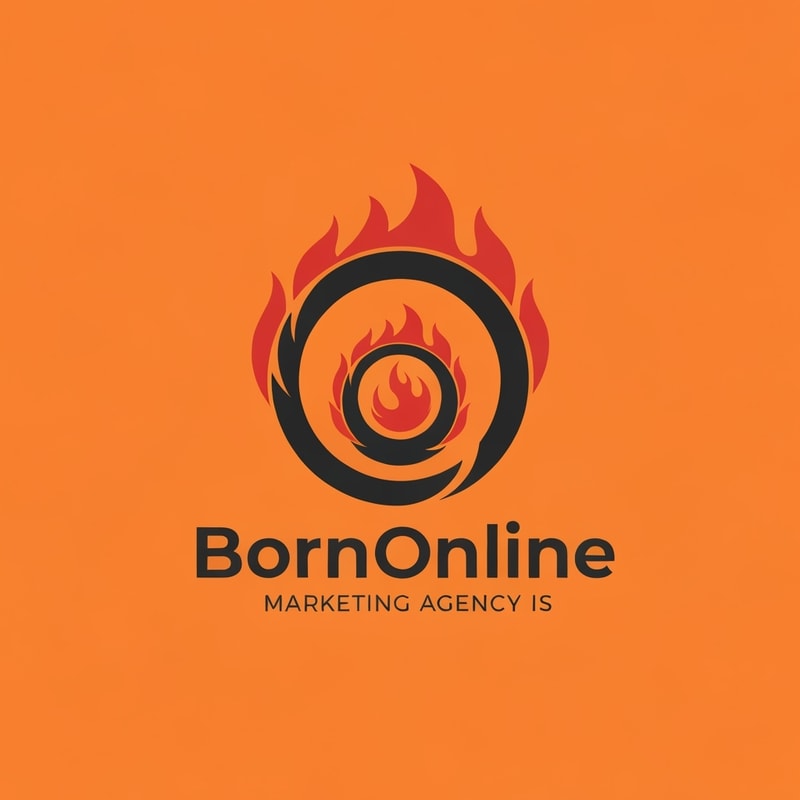 Professional logo design.  Marketing Agency website , Name is " BornOnline". Design a good logo , try make something circular , fire , like mozilla firefox