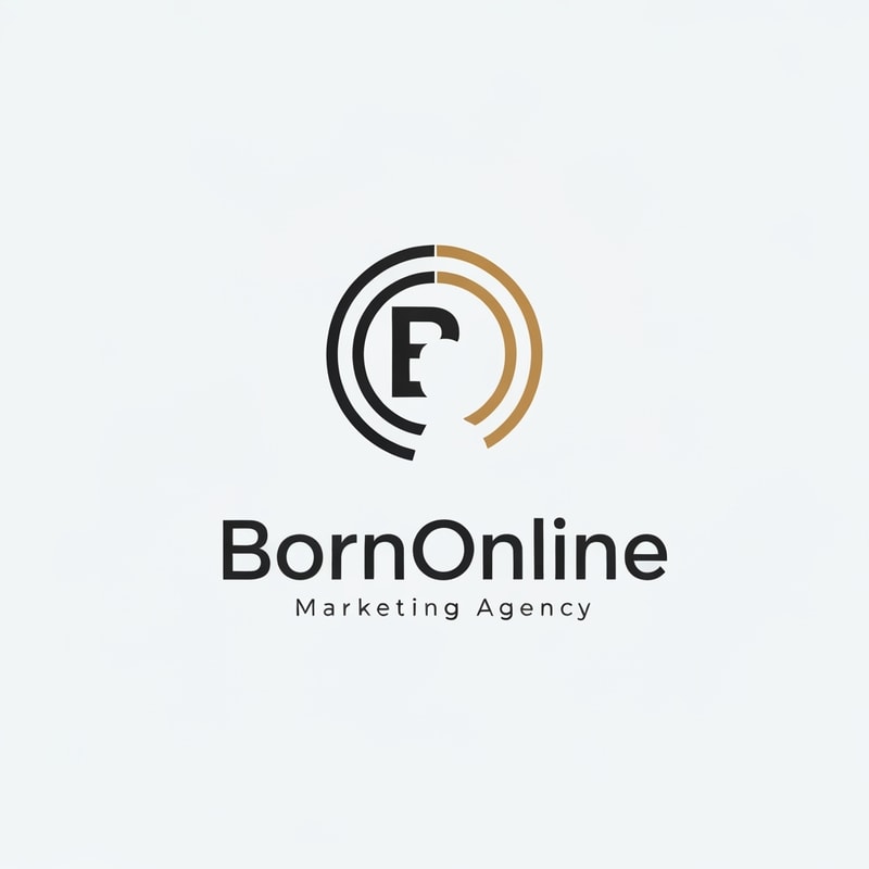 Professional logo design. Marketing Agency website , Name is " BornOnline". Design a good logo ,