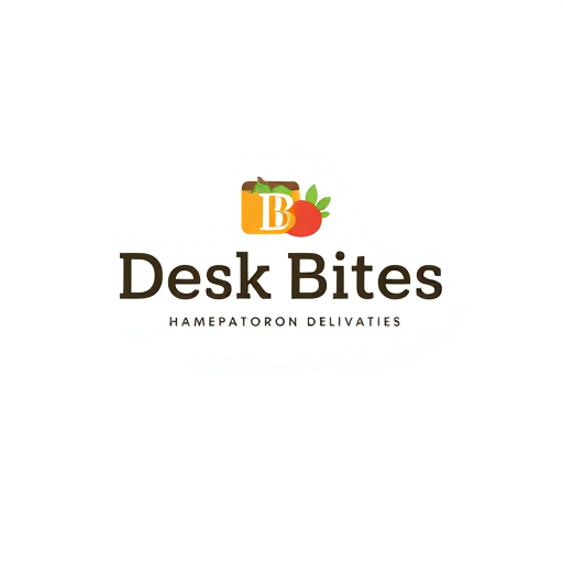 Professional logo design. Home-cooked lunch deliveries for office workers, A clean, minimalist design with the full name: Desk Bites and a monogram: DB. ○ The logo should convey homemade food with an office-friendly look. ○ Use simple icons like a lunchbox, tiffin, or desk elements (like a keyboard). ○ Focus on a sophisticated, minimal style—no detailed illustrations.