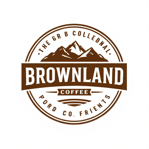 Professional logo design. brownland coffee