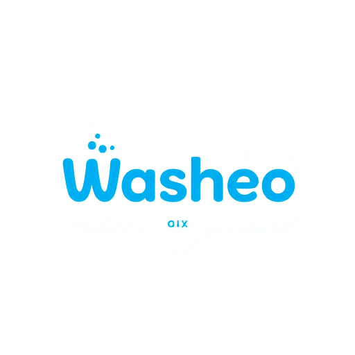 Professional logo design. Design a modern, clean, and professional logo for a laundry service app called "Washeo". The logo should feel fresh, trustworthy, and tech-savvy. Use a soft yet vibrant blue and white color palette, symbolizing cleanliness, water, and freshness. Optionally include subtle elements like bubbles, a water droplet, or a hanger icon, but keep the design minimal and app-friendly. The font should be sleek, rounded, and easy to read, giving a friendly and modern vibe. This logo is for a mobile app, so it should work well as an app icon too.