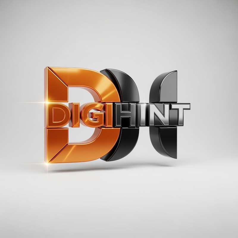 Realistic 3D logo for DIGIHINT, alphabet logo using letters D and H, metallic orange and matte black, glossy reflections, soft studio lighting, subtle shadows, tech + digital marketing feel, premium brand, embossed texture, realistic depth, high resolution, ultra detailed, centered, transparent background, cinematic lighting, no mockup text