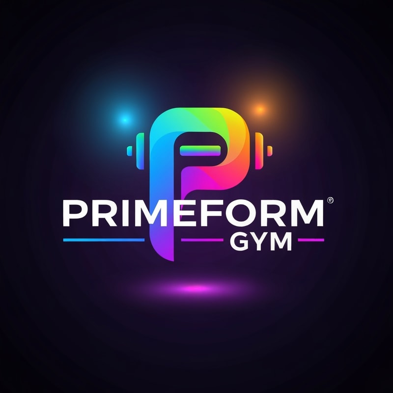 “Create a colorful, dynamic logo for PrimeForm Gym, a modern fitness brand focused on strength, movement, and transformation.
Design a bold, geometric emblem combining a stylized letter ‘P’ with a dumbbell or motion-inspired shape.
Use a vibrant gradient color palette blending electric blue, neon pink, orange, lime green, and purple to represent energy and diversity.
Typography: sleek, bold, sans-serif font for ‘PrimeForm Gym’.
Style: futuristic, motivational, high-energy fitness branding.
Include soft lighting or glow effects around the logo to enhance the vibrant colors.
Vector-style, centered composition, transparent or dark background.”