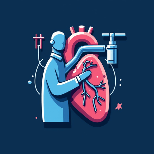 Professional logo design. Logo for a heart lung machine with an operator 