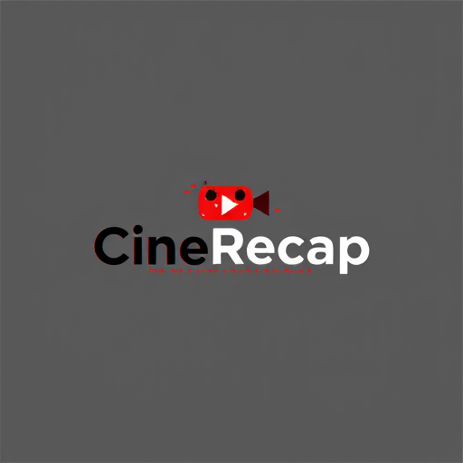 Professional logo design. Design a minimalist logo for a YouTube channel called "CineRecap". The logo should include a simple film reel or movie camera icon combined with clean, bold sans-serif text. Use a modern flat design style. Color palette: black, red, and white. The logo must look professional and scalable for YouTube and social media use.