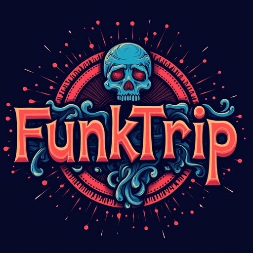 Professional logo design. Create a logo for a brand called funktrip, this should be subtle elements of psychedelics