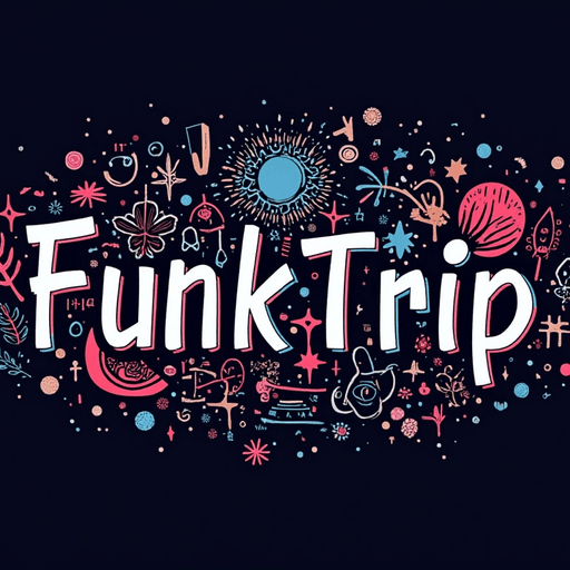 Professional logo design. Create a logo for a brand called funktrip, this should be subtle elements of psychedelics