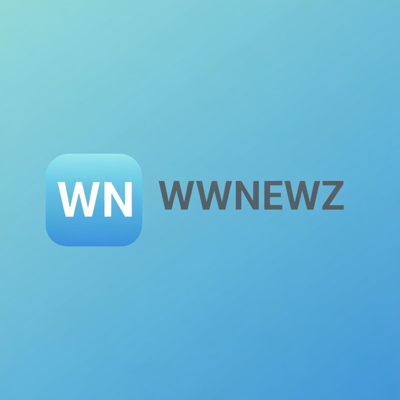 Professional logo design. A modern minimalistic logo design. A rounded square icon with a smooth gradient background (light blue to sky blue). Inside the box, bold white letters 'WN' in a clean sans-serif font, centered. Next to the icon, the text 'WWNEWZ' in sleek gray modern font, simple and professional style, similar to tech blogs. Flat design, clean, sharp, and digital media brand style.
