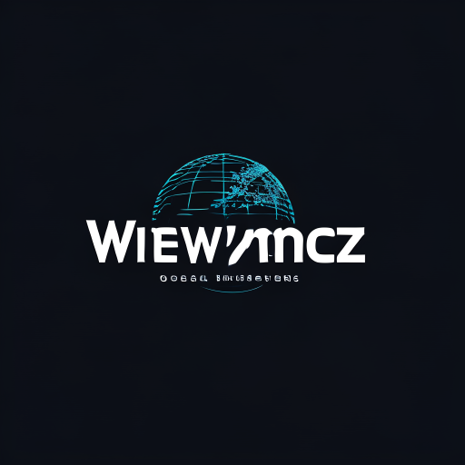 Logo Design: Create a modern logo for WWNewz, a global news and blogging website. Use minimalist typography combined with a small abstract globe element integrated into the text. Keep the style clean, flat, and professional with black and blue colors.