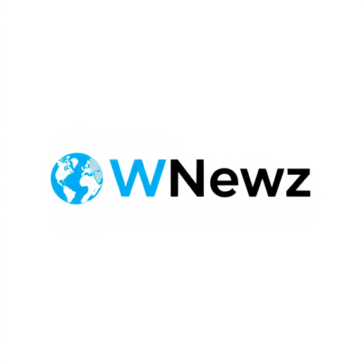 Professional logo design. Create a modern logo for WWNewz, a global news and blogging website. Use minimalist typography combined with a small abstract globe element integrated into the text. Keep the style clean, flat, and professional with black and blue colors.