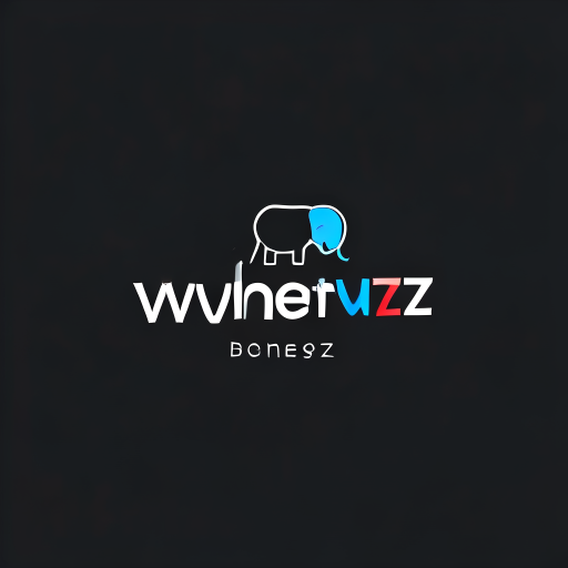 Logo Design: Minimalist modern logo design for "wwnewz", a blog and news website. Incorporate a hidden elephant shape within the text or icon, using negative space or abstract geometry. Clean, bold sans-serif typography, professional but creative. Color scheme: blue and black (or red and black). Flat, simple, scalable vector style, suitable for website and mobile app logo. 