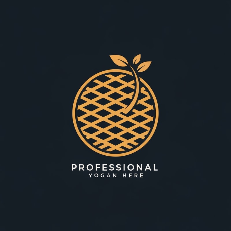 Professional logo design. An oval-shaped basket weave with a plant stem running around it