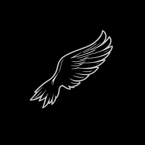 Professional logo design. A falling crow feather