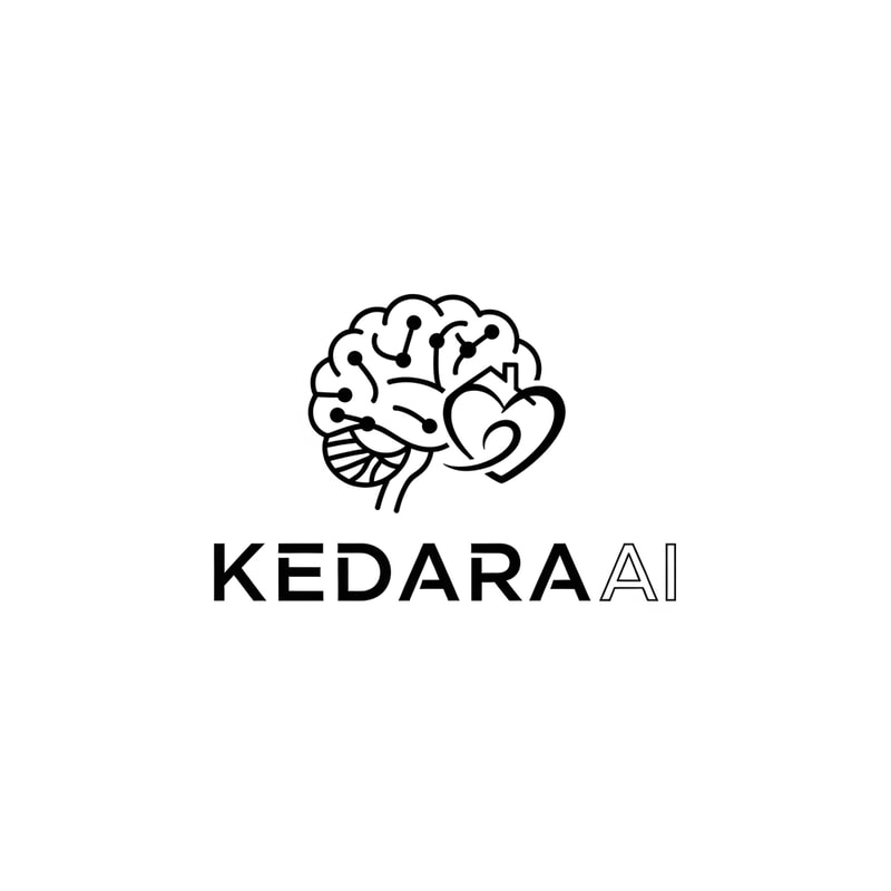 Create logotype in black and white for this company — "At Kedara AI, our vision is to address and close the caregiving coordination gap.
We are building an AI assistant for caregivers to augment and automate caregiving tasks, so caregivers can focus on what matters most—time with your loved ones. From disparate systems of health records, financial and elder law navigation to meal planning, an AI assistant to guide you and your home health aides. Reduce the friction in caregiving transitions, and access to information when and where you need it—all in one app."