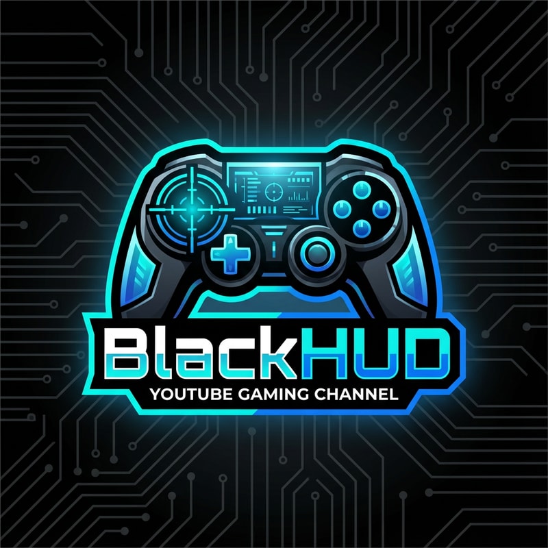 CREATE A UNQIUE DIFFERENT VECTOR STYLE LOGO FOR YOUTUBE GAMING CHANNEL 'BlackHUD'