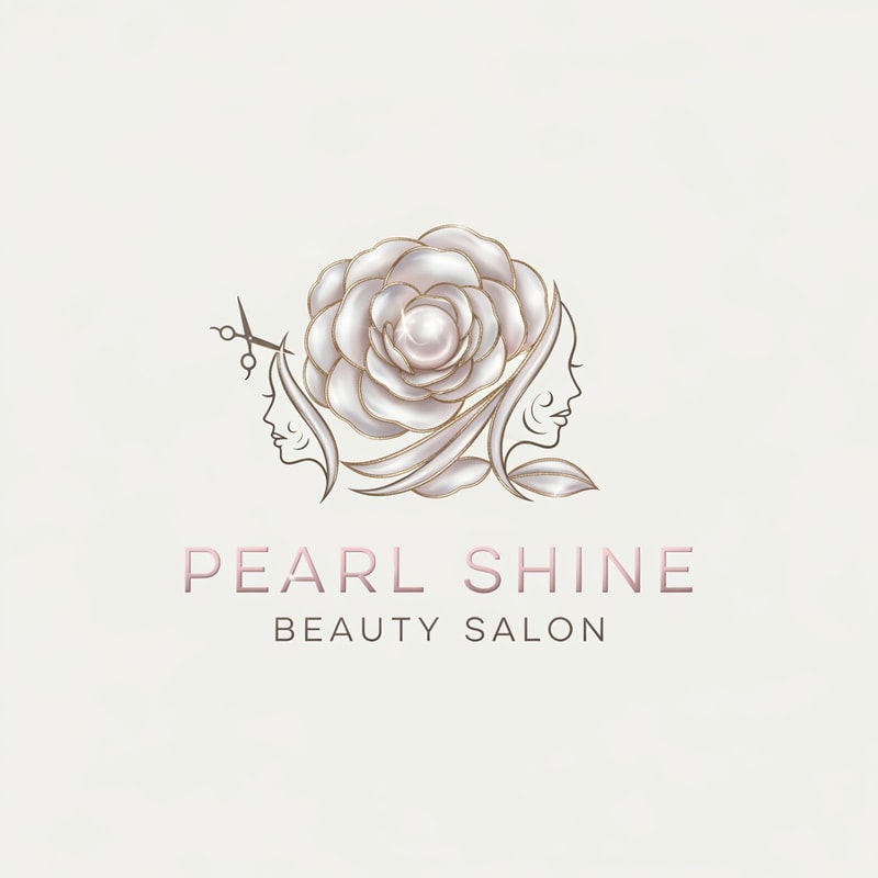 Pearl shine beauty salon logo 
simple only women , cut , face beaut , flower