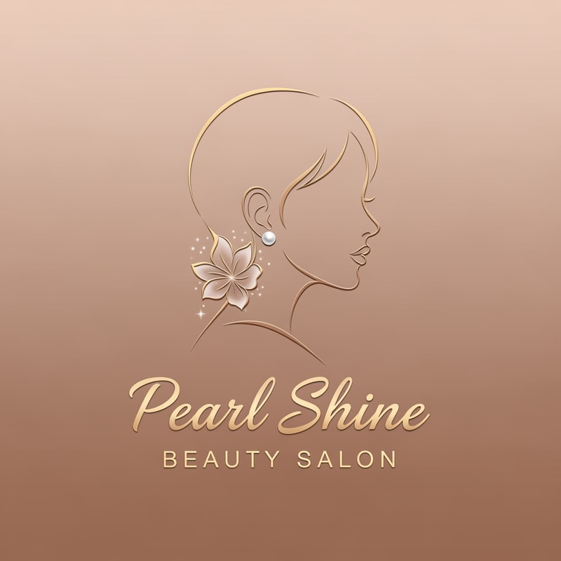 Pearl shine beauty salon logo 
simple only women , cut , face beaut , flower