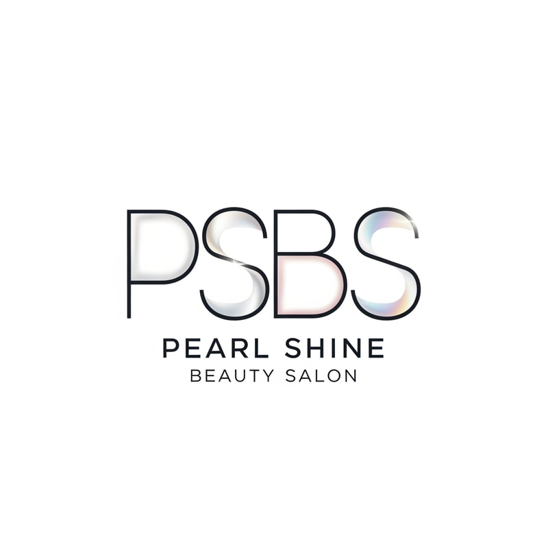 Professional graphic design 2D illustration, create a Pearl shine beauty salon logo by rearranging the letters PSBS into a simple styled shape where each letter is still easily readable, utilizing a 2D flat design aesthetic with clean lines and minimalistic approach, ensuring the letters  PSBS  are clearly visible and form a cohesive Pearl shine beauty salonshape, with a focus on modern typography and a balanced composition.