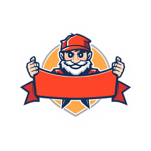 Professional logo design. generate a mascot logo of a person holding banner with both his hands