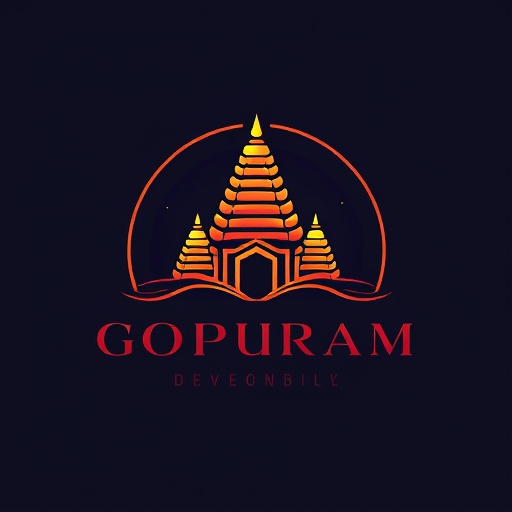 Professional logo design. Logo Design: Gopuram with deepam 