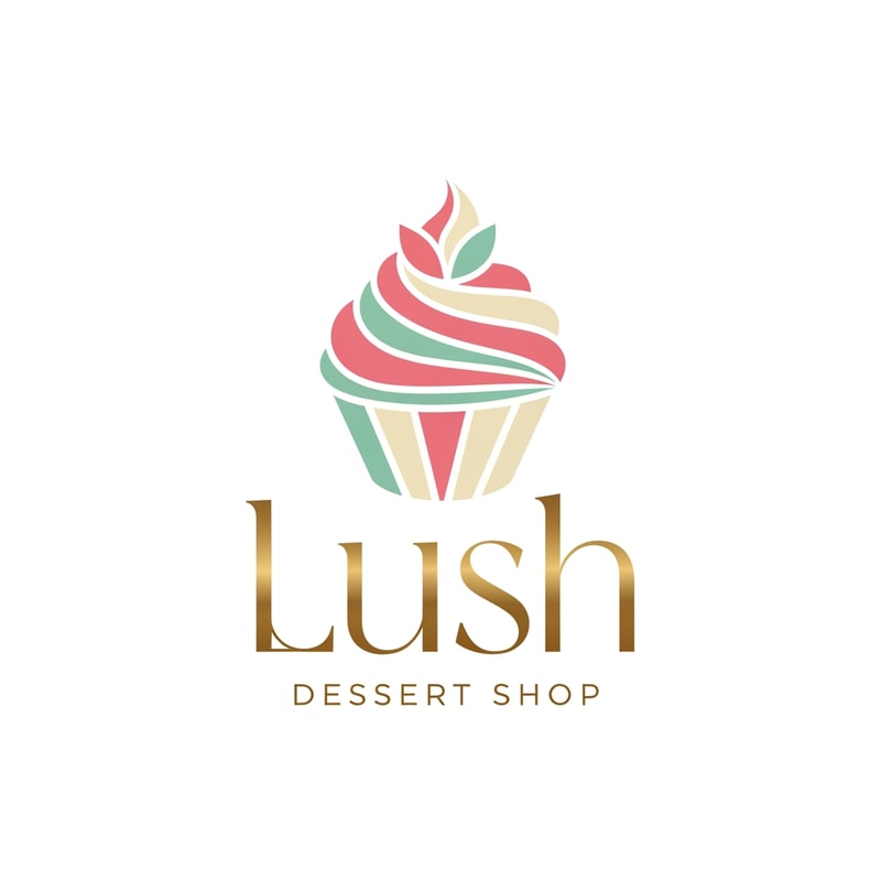 Dessert shop logo name: Lush Style: Modern Elegant
