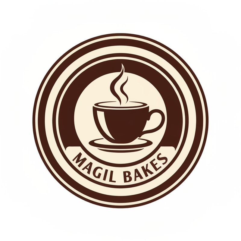 Magil Bakes Name need a circle emblem logo With tea cup shape
